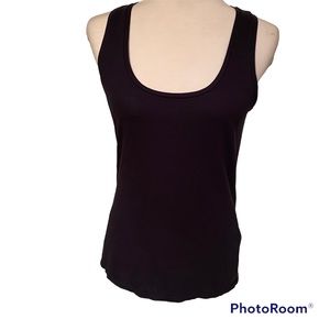 EVERLANE TOP TANK SLEEVELESS NAVY BLUE STRETCH COTTON SCOOP NECK SIZE S